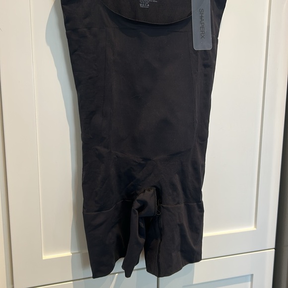 SHAPERX Open Bust Bodysuit Tummy Control Thigh Seamless Shapewear Black Size XL - Picture 5 of 12